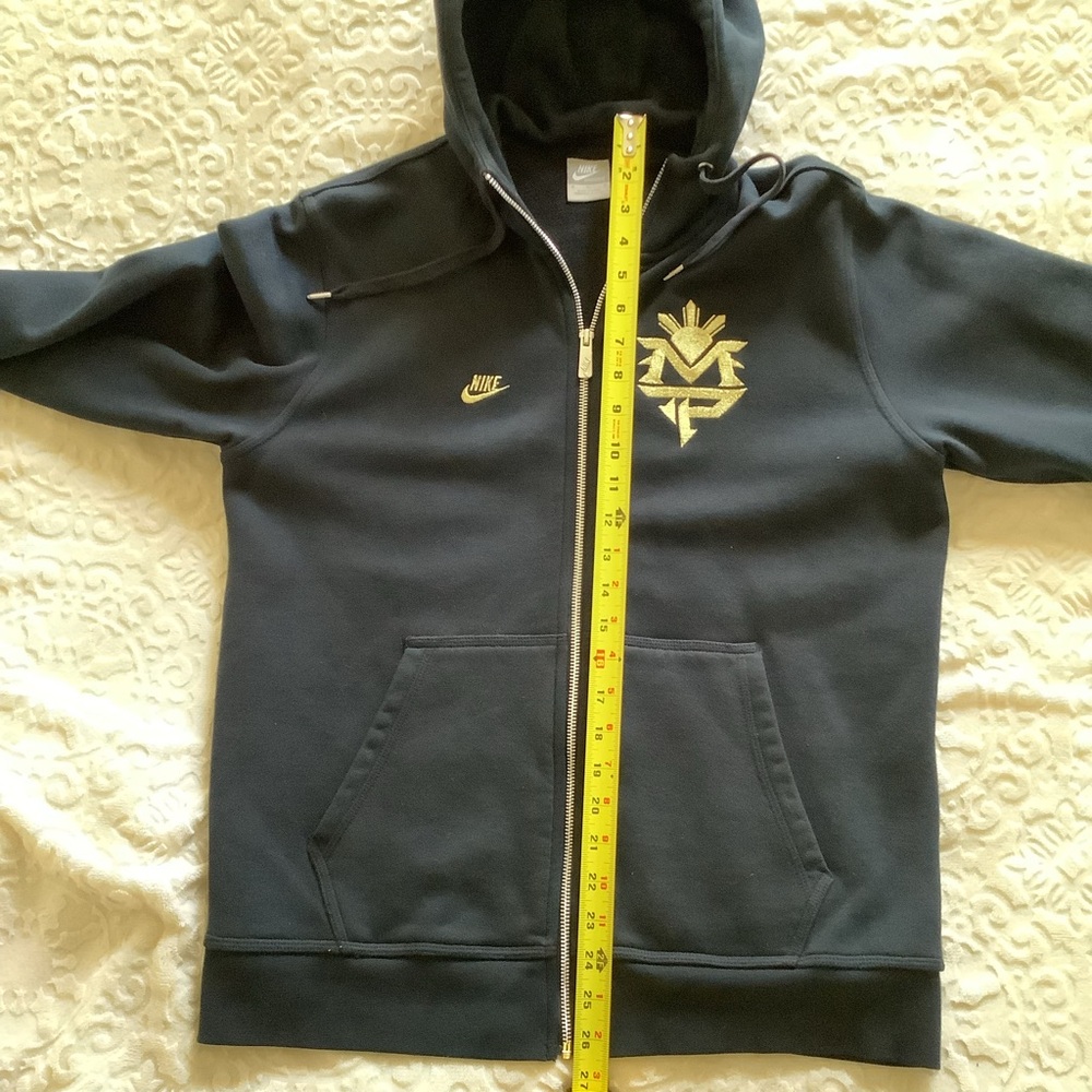 Manny Pacquiao Nike Sportswear Full-Zip Hoodie, size M, BLACK, gold logo, VNTG - Picture 6 of 16